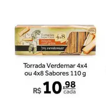 Verdemar Supermercado Torrada Verdemar 4x4 Ou 4x8 Sabores 110g oferta