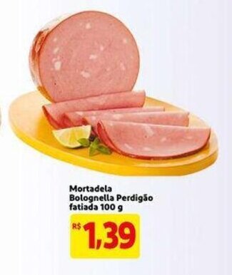 Extra Supermercado Mortadela Bolognella Perdigao fatiada 100g oferta