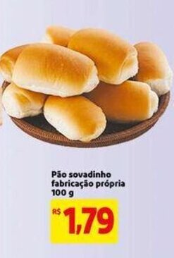 Extra Supermercado Pao Sovadinho fabricacao Propria 100g oferta