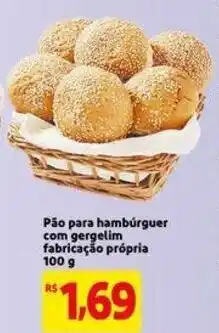 Extra Supermercado Pao para hamburguer com gergelim 100g oferta