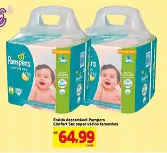 Extra Supermercado Fralda descartavel Pampers Comfort Sec super varios tamanhos oferta