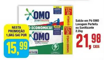 Rede Economia Sabão Em Pó Omo Lavagem Perfeita Ou Sanitizante 1.6kg oferta
