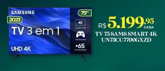 DB Supermercados TV 75 SAMS SMART 4K UN75CU7700GXZD oferta