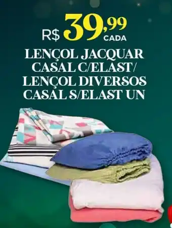LENÇOL JACQUAR CASAL C/ELAST/ LENÇOL DIVERSOS CASAL S/ELAST UN