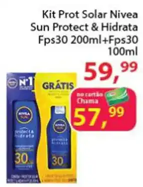Chama Supermercados Kit Prot Solar Nivea Sun Protect & Bronze Fps30 200+100ml oferta