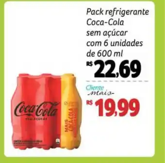 Pão de Açúcar Pack Refrigerante Coca-cola Sem Açúcar Com 6 Unidades 600ml oferta
