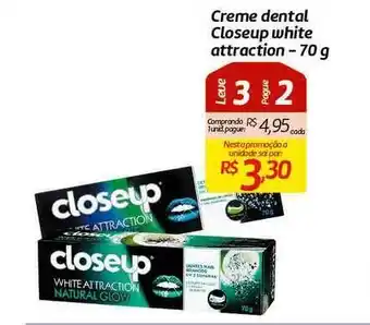 Comper Creme Dental Closeup White Attraction Leve 3 Pague 2 90g oferta