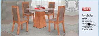 Zenir Conjunto Sala Sara Com 4 Cadeiras Lívia Tuboarte oferta