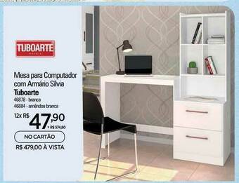 Zenir Mesa Para Computador Com Armário Silvia Tuboarte oferta