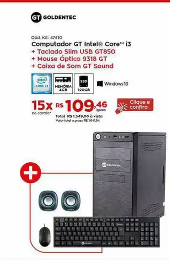 Computador Gt Intel Core I3 Goldentec