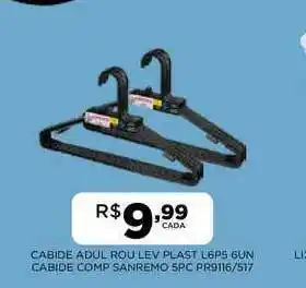 DB Supermercados Cabide Adul Rou Lev Plast L6p5 Cabide Comp Sanremo 5pc oferta