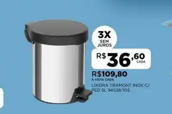 DB Supermercados Lixeira Tramont Inox C Ped 5l oferta