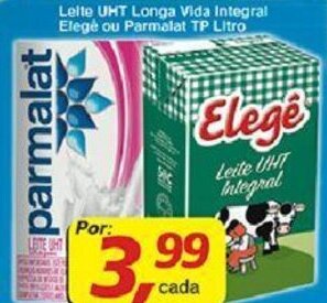 Leite UHT Longa Vida Integral Elege ou Parmalat TP Litro