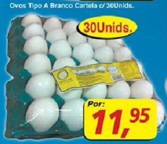 Supermercados Guanabara Ovos Tipo A Branco Cartela com 30unids. oferta
