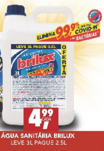 Fort Atacadista Agua Sanitaria Brilux Leve 3L Pague 2.5L oferta