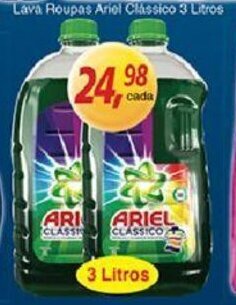 Supermercados Guanabara Lava roupas Ariel Classico 3L oferta