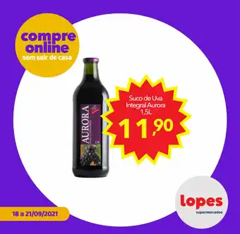 Lopes Supermercados Suco de Uva Integral Aurora 1.5L oferta