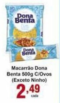 Rossi Supermercado Macarrao Dona Benta 500g c/ Ovos (exceto ninho) oferta