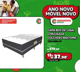 Credimoveis Novolar CAMA BOX DE CASAL CONJUGADA COLCHÕES ANATOMIC oferta