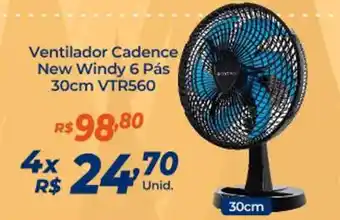 Ventilador Cadence New Windy 6 Pás 30cm VTR560