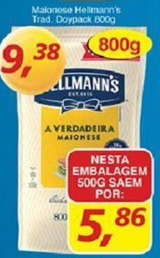 Supermercados Guanabara Maionese Hellmann's Trad. Doypack 800g oferta
