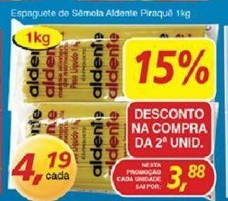 Supermercados Guanabara Espaguete de Semola Aldente Piraque 1kg oferta