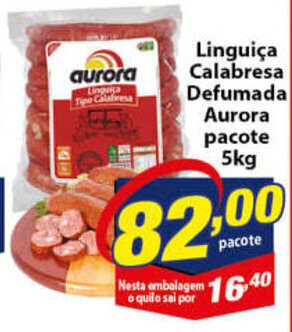Vencedor Atacadista Linguica Calabresa Defumada Aurora 5kg oferta