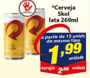 Vencedor Atacadista Cerveja Skol lata 269ml oferta