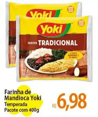 Atacadão Farinha de Mandioca Yoki Temperada Pacote com 400g oferta