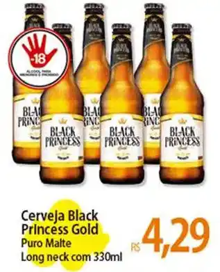 Atacadão Cerveja Black Princess Gold Puro Malte Long neck com 330ml oferta