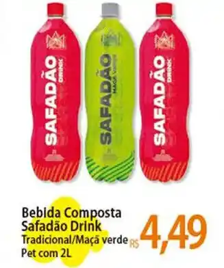 Atacadão Bebida Composta Safadão Drink Tradicional/Maçã verde s Pet com 2L oferta