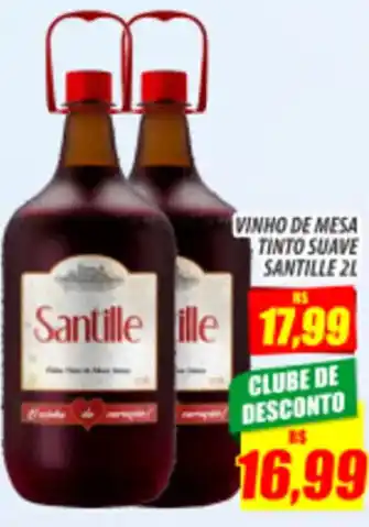 VINHO DE MESA TINTO SUAVE SANTILLE 2L