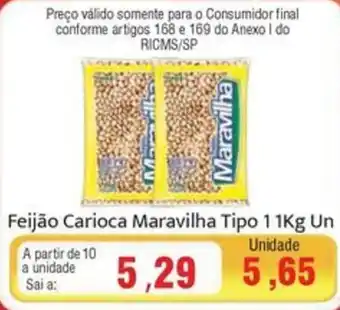 Spani Atacadista Feijão Carioca Maravilha Tipo 11Kg Un oferta