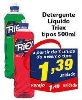 Vencedor Atacadista Detergente Liquido Triex 500ml oferta