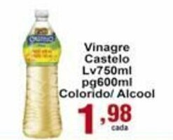 Rossi Supermercado vinagre Castelo Lv 750ml Pg 600ml Colorido Alcool oferta
