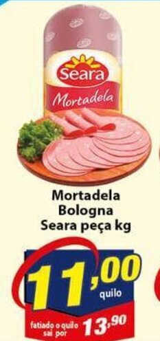 Vencedor Atacadista Mortadela Bologna Seara peca 1kg oferta