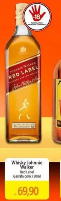 Atacadão Whisky Johnnie Walker Red Label Garrafa com 750ml oferta