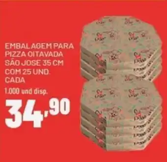 EMBALAGEM PARA PIZZA OITAVADA SÃO JOSE 35 CM COM 25 UND. CADA