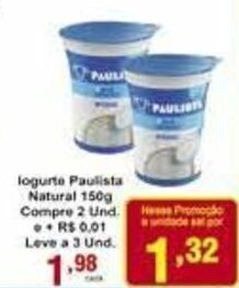 Rossi Supermercado Iogurte Paulista Natural 150g Compre 2 und. oferta