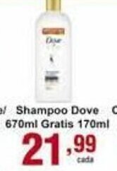 Rossi Supermercado Shampoo Dove 670ml Gratis 170ml oferta
