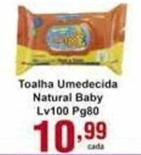 Rossi Supermercado Toalha Umedecida Natural Baby Lv100 Pg80 oferta