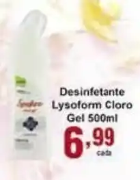 Rossi Supermercado Desinfetante Lysoform Cloro Gel 500ml oferta