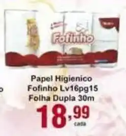 Rossi Supermercado Papel Higiénico Fofinho Lv 16 Pg 15 Folha Dupla 30m oferta