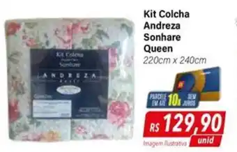 Hiper Moreira Kit Colcha Andreza Sonhare Queen oferta