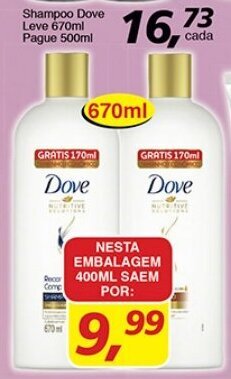 Supermercados Guanabara Shampoo Dove Leve 670ml Pague 500ml oferta