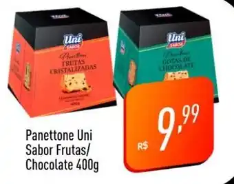 Supermercados Pague Menos Panettone Uni Sabor Frutas/ Chocolate 400g oferta