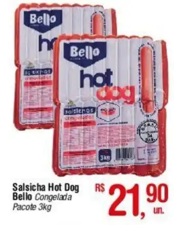 Salsicha Hot Dog Bello Congelada Pacote 3kg