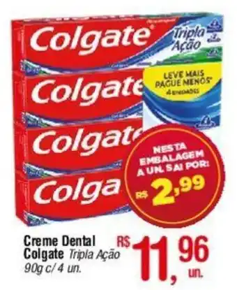 Fort Atacadista Creme Dental Colgate Tripla Ação 90g c/4 un. oferta