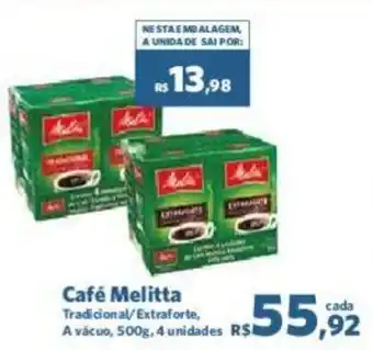 Sam's Club Café Melitta Tradicional/Extraforte, A vácuo, 500g, 4 unidades oferta
