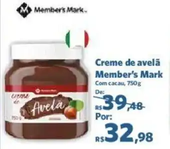 Sam's Club Creme de avelã Member's Mark Com cacau, 750g oferta